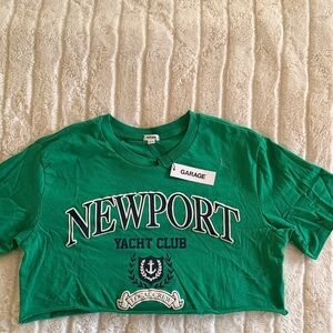 Garage Green Newport Yacht Club cropped Tee
